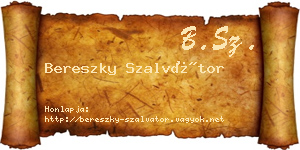 Bereszky Szalvátor névjegykártya
